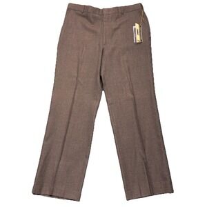 VTG John Alexander Dress Pants Mens Size 36 x 30 Brown Wool Pleated USA NWT